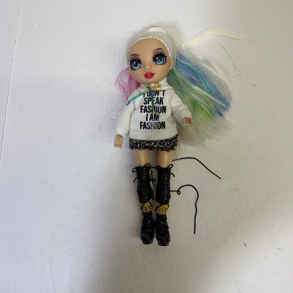 Rainbow High Amaya Raine Series 1 White Hair Rainbow Fashion Doll Hoodie Boots